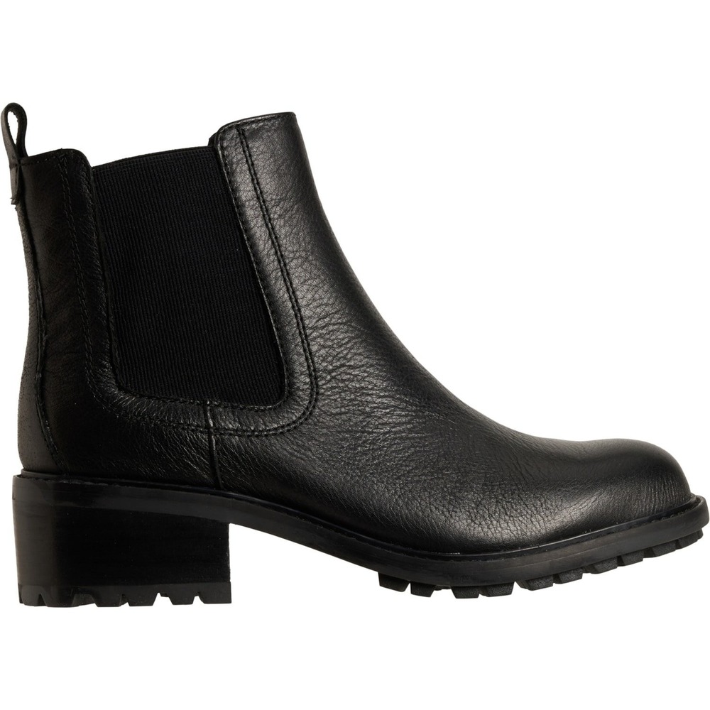 Söfft Martha Women's Black Leather Chelsea Ankle Boots Size 9 Block Heel